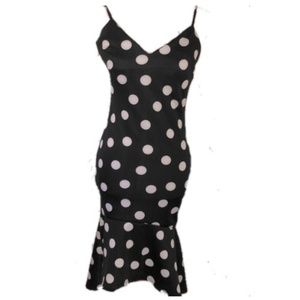 IRIS Black & White Polka Dot Strap Dress